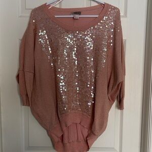 Sparkly pink sweater